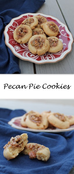 Pecan Pie Cookies feature a sweet shortbread cookie topped with classic pecan pie flavors. 