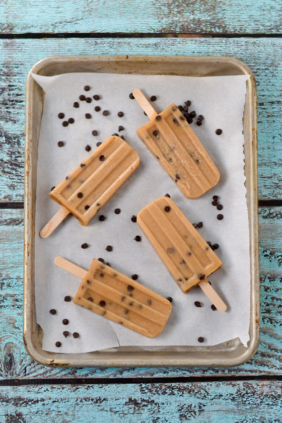 Chocolate Chip Cookie Dough Popsicles from Cara's Cravings