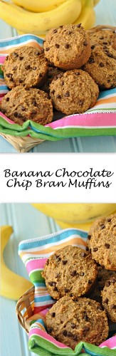 Banana Chocolate Chip Bran Muffins on Books n' Cooks