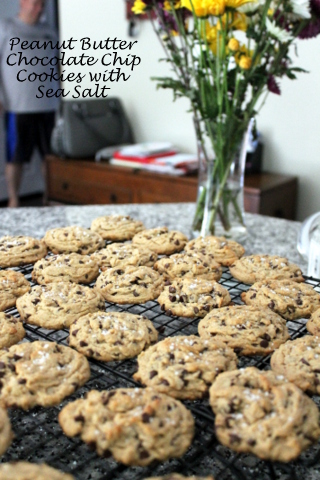 Peanut Butter Chocolate Chip Cookies with Sea Salt