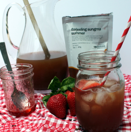 Strawberry Basil Darjeeling Iced Tea