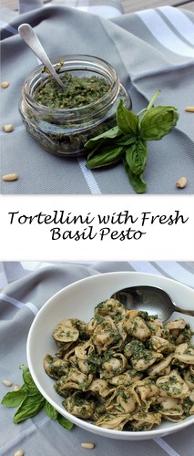 Tortellini with Homemade Basil Pesto on Books n Cooks