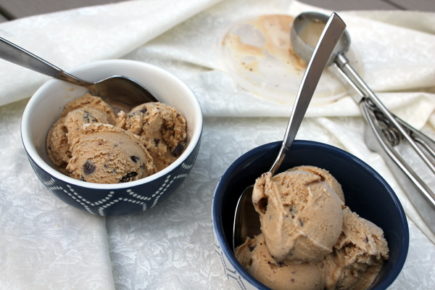 Vietnamese Coffee Chocolate Chip Ice Cream - This rich coffee ice cream is made with sweetened condensed milk just like Vietnamese coffee - a lovely snack on a hot day, or a refreshing dessert that's a nod to a after dinner coffee.