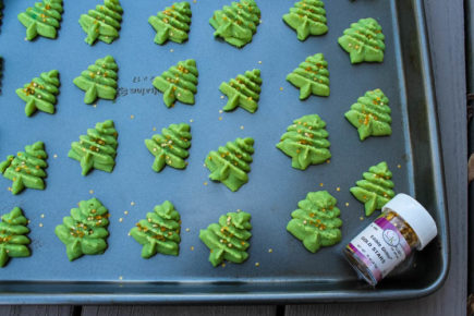 Classic Spritz are buttery, melt-in-your-mouth almond cookies - created in bright colors and topped with sprinkles - that are popular around Christmastime. These little cookies bring a fun bit of holiday cheer to lunchboxes, afternoon snacks or holiday dessert tables. 