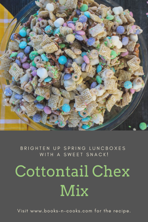 Chex cereal, Cheerios and pretzels are tossed with kids favorites (M&Ms and marshmallows!) and covered with a vanilla candy coating and springtime sprinkles to create this Cottontail Chex Mix, a festive snack that's hard to stop at just one handful. 