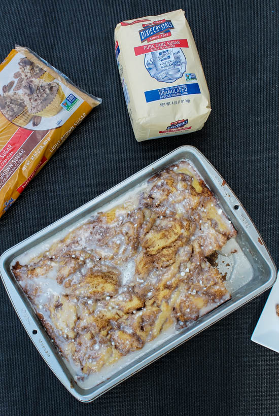 This Cinnamon Roll Cake is a light, fluffy cake swirled with rich cinnamon, reminiscent of one of my favorite breakfast pastries.