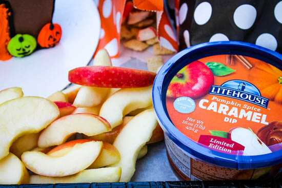 Desserts boards, like cheese boards, are all the rage right now, so why not a Halloween Dessert Board? Filled with homemade, semi-homemade, and store-bought sweets, this Halloween Dessert Board has something for everyone., including sweet apples with Pumpkin Spice Caramel Dip!