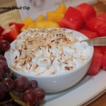 A sweet and creamy dip topped with toasted coconut, this Coconut Cream Fruit Dip is like a big bowl of summer – perfect for BBQs and cookouts or days by the pool.