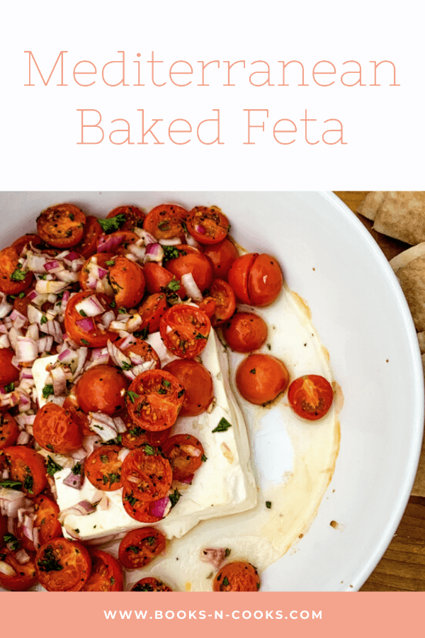 This Mediterranean Baked Feta is an irresistible, quick and easy summer appetizer. Pile salty feta with sweet cherry tomatoes and herbs and heat in the oven until warmed throughout. Easy peasy!