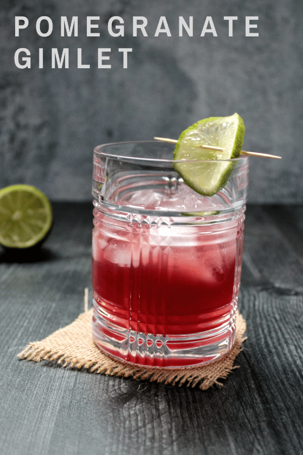 The Pomegranate Gimlet is a sweet and tart pomegranate and gin cocktail that takes just minutes to whip up. It's a delightful holiday cocktail or year-round sip. 