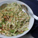 This Crunchy Asian Salad gets its amazing crunch from crisp veggies, slivered almonds and ramen noodles. Tossed with a lightly sweet dressing, it makes for a fun and bright lunch.