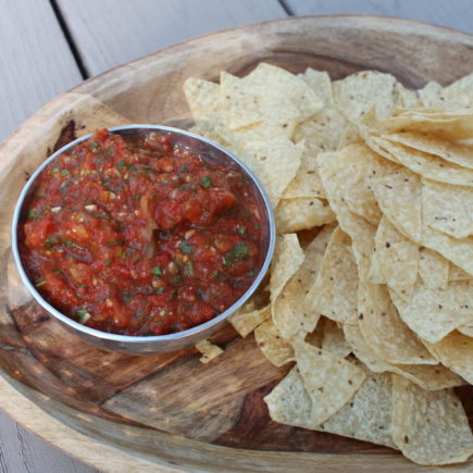 Garden fresh tomatoes, onions, and jalapenos are charred before being pureed into a smokey, simple Restaurant-Style Roasted Tomato Salsa.