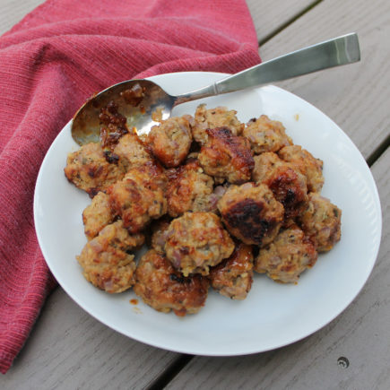 Italian sausage and shredded apple meatballs are delightful, sweet little appetizer bites, especially wonderful for fall and winter entertaining.