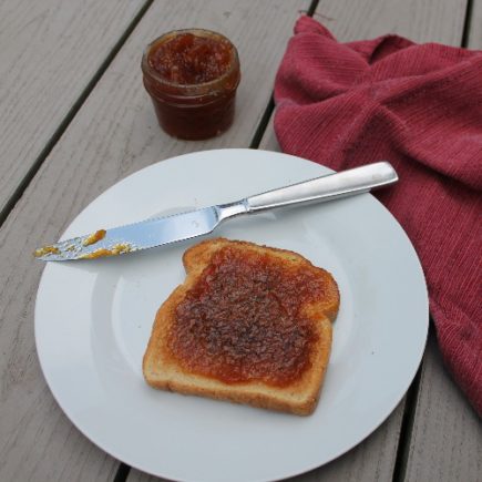 Tart Granny Smith apples and sweet homemade caramel come together in an amazing fall jam. Caramel Apple Jam is a delicious topping for morning toast, PB&J star, compliment to appetizer cheese plates, and a surprising mix-in for fall cocktails. 