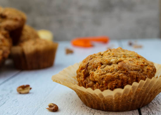 Celebrate spring and carrot cake season with these Carrot Cake Muffins - Any muffin that tastes like a dessert is a Breakfast Win in my book and as an added bonus, get in some veggies before lunch! 