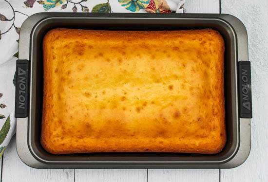 My family's Sponge Cake is just barely sweet, light with little pockets of air throughout. Enjoy it on it's own for snack, afternoon tea, or dessert, or sweeten it with fresh fruit and whipped cream.