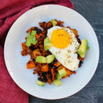 Chorizo Potato Hash is a tasty, indulgent-feeling dish of potatoes and Mexican chorizo, topped with a fried egg and fresh avocado. Enjoy as a hearty breakfast, fun brunch, or comforting breakfast for dinner.