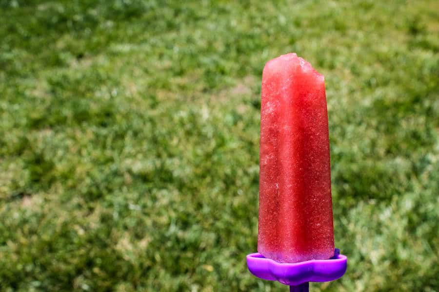 Fresh watermelon juice is sweetened every so slightly, studded with mini chocolate chip "seeds" and then frozen into Watermelon Sorbetto Popsicles - a refreshing, healthy summer treat. 