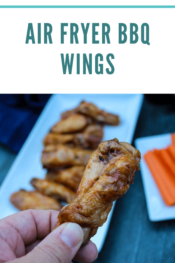 Cooking chicken wings in the air fryer creates a wonderfully crispy wing. Cook and then toss in your favorite BBQ sauce for a great snack, game day appetizer, or fun dinner.