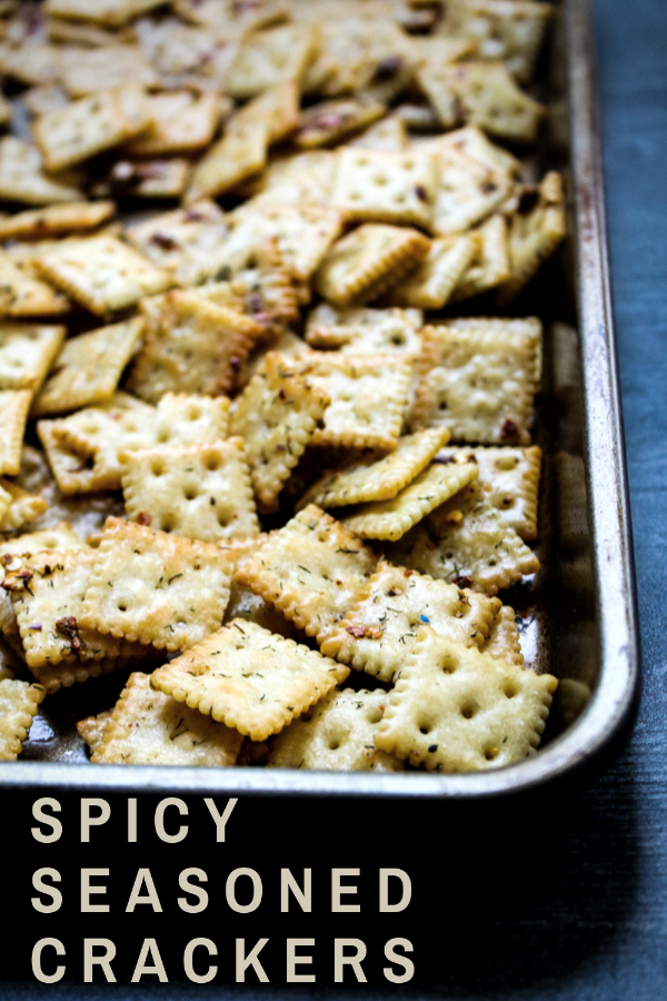 Want an easy semi-homemade snack or party munchie? These Spicy Seasoned Crackers are it! Toss mini saltines in seasoning and allow to sit overnight before baking at a low temperature. Serve these spicy, irresistible bites at room temperature for an easy party hit.