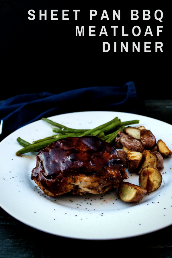 This Sheet Pan BBQ Meatloaf Dinner is a one-pan, complete meal. Individual BBQ meatloaves are baked along side green beans and potatoes for a meal that quickly became a favorite in our house!