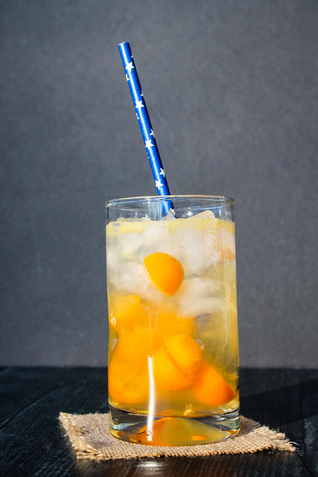 side view of St. Germain Kumquat Cocktail