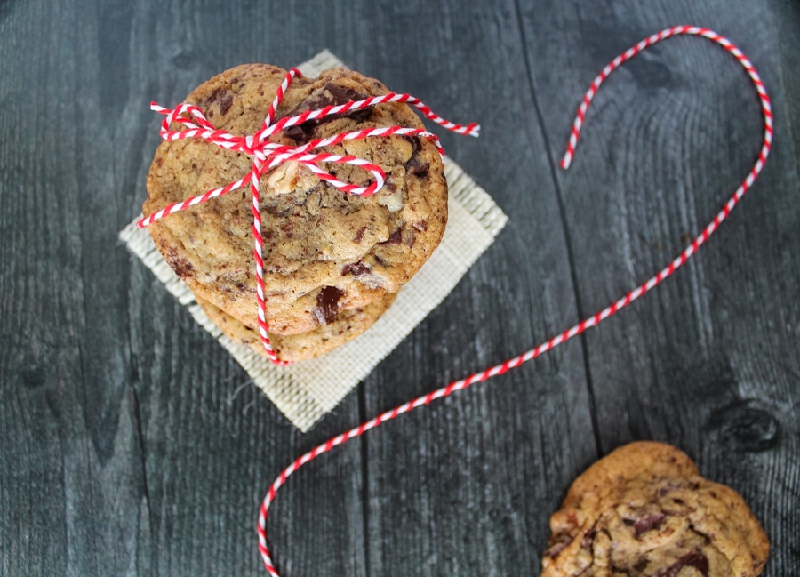 overhead view of Espresso Chocolate Chip Cookies