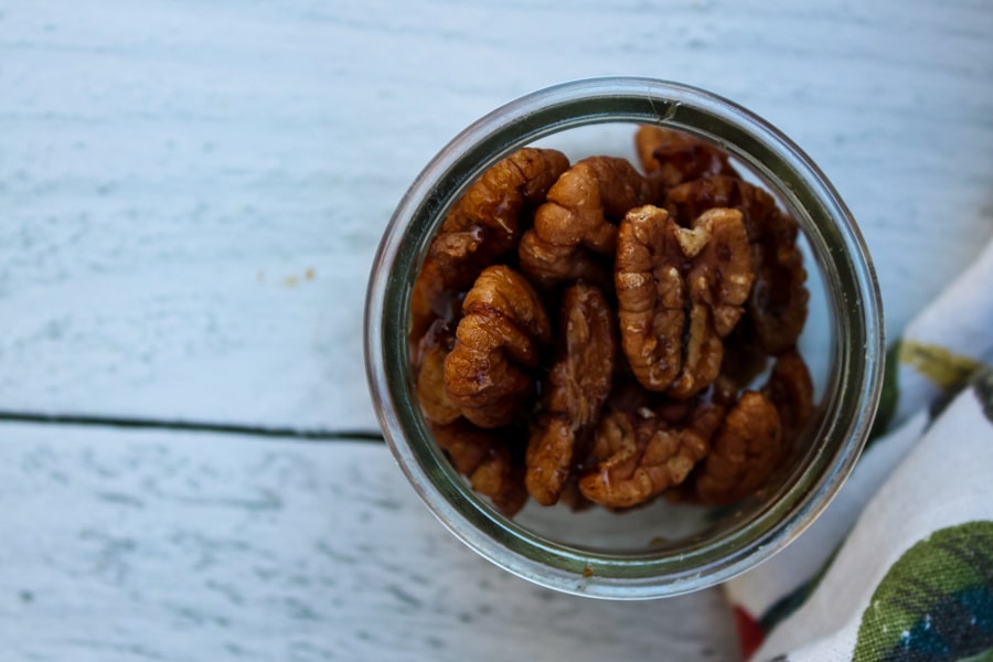 Sweet Bourbon Roasted Pecans