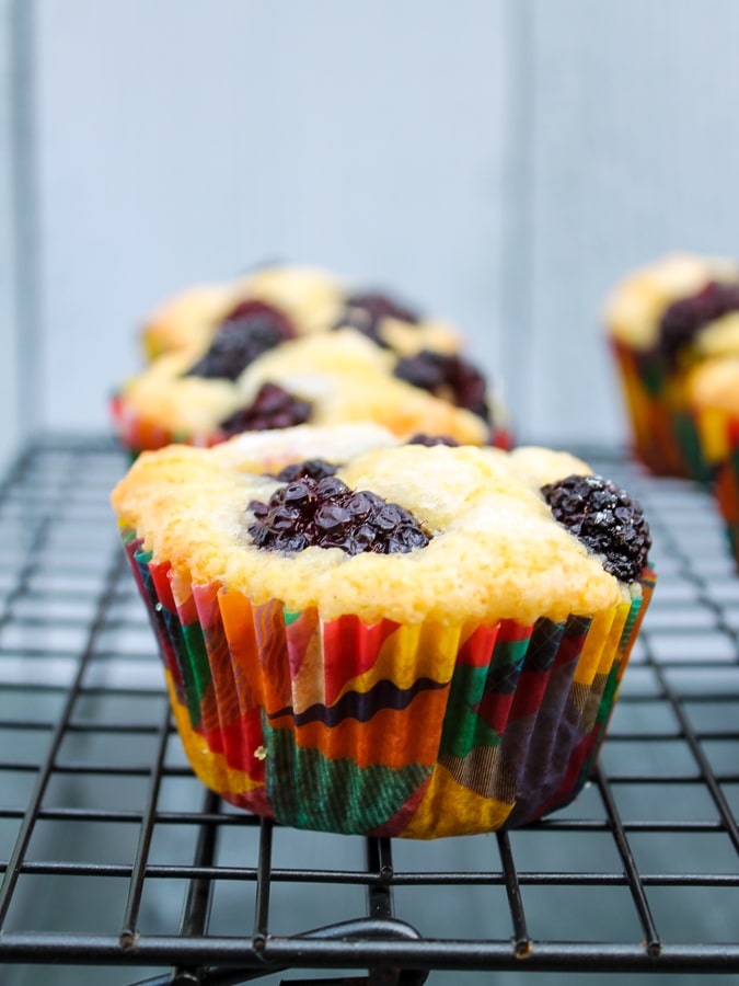 Blackberry Cornmeal Cupcakes