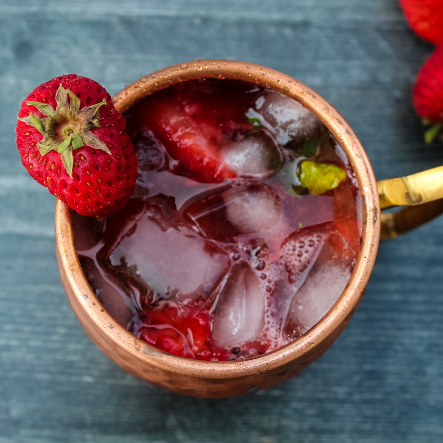 Strawberry Basil Moscow Mule