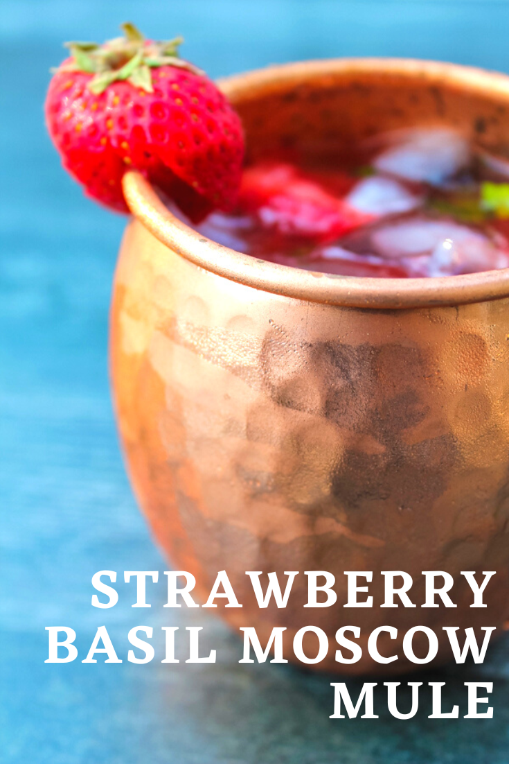 Strawberry Basil Moscow Mule on Books n' Cooks