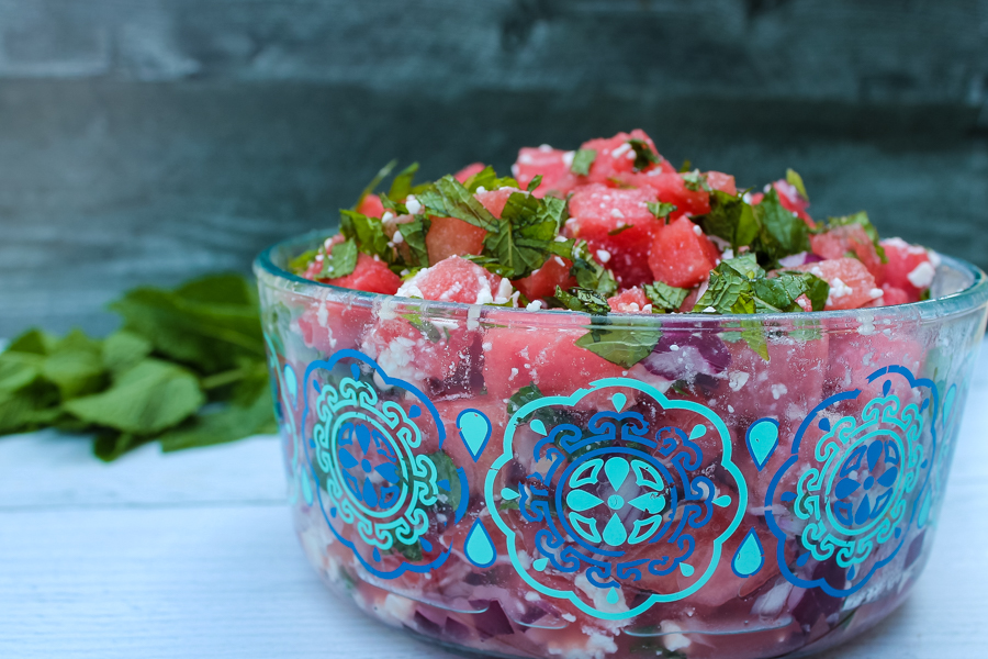 Watermelon Salad with Feta and Mint