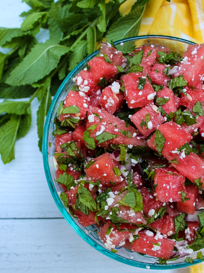 Watermelon Salad with Feta and Mint